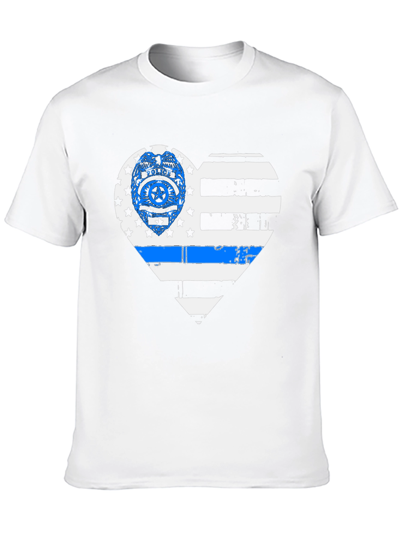 Thin Blue Line Heart Graphic T-Shirt