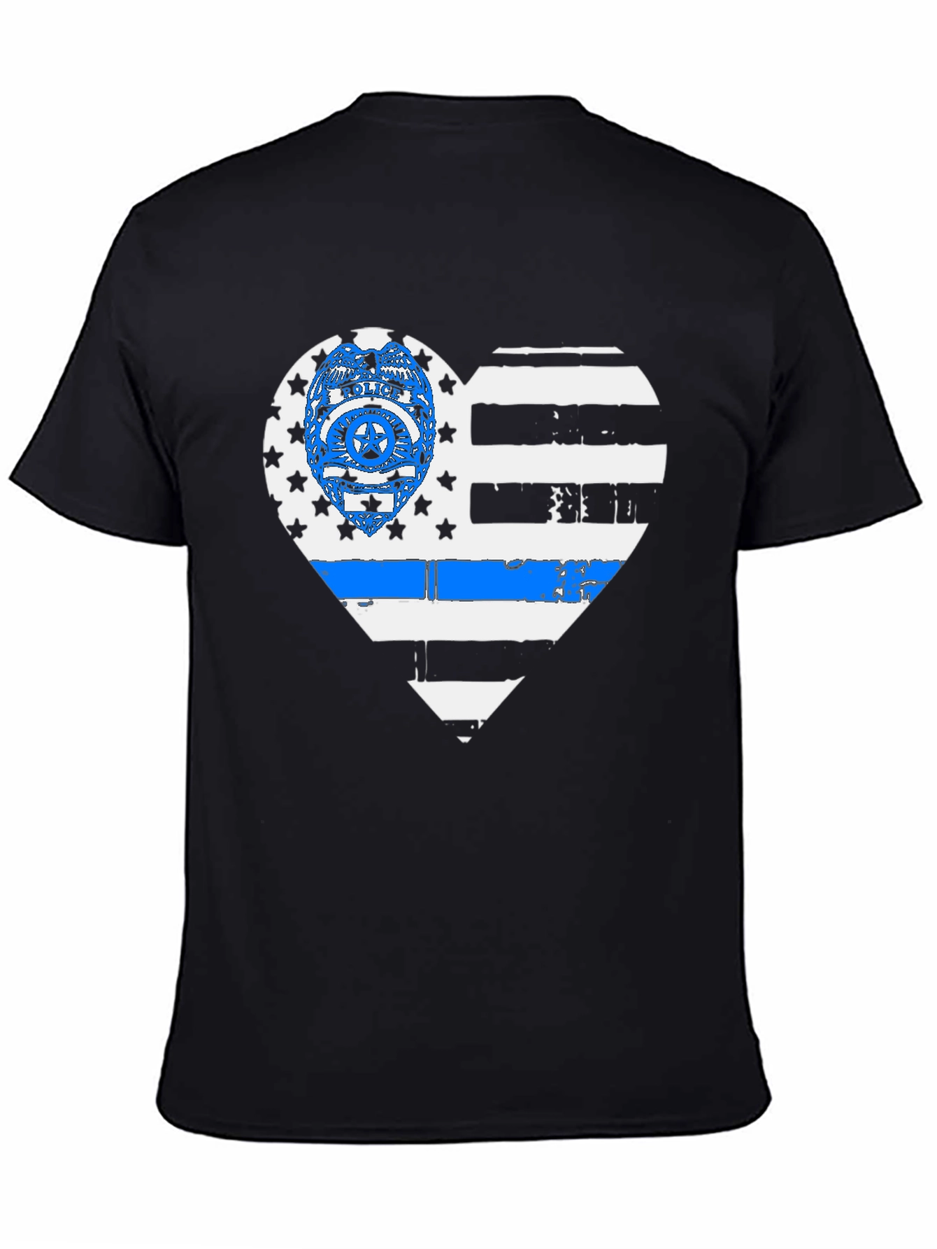 Thin Blue Line Heart Graphic T-Shirt