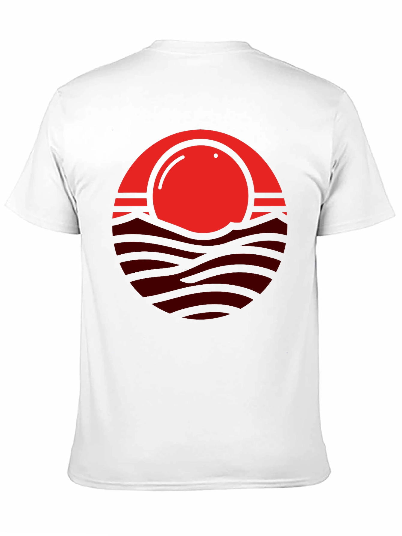 Red Sunset Graphic Print Mens Black T-Shirt