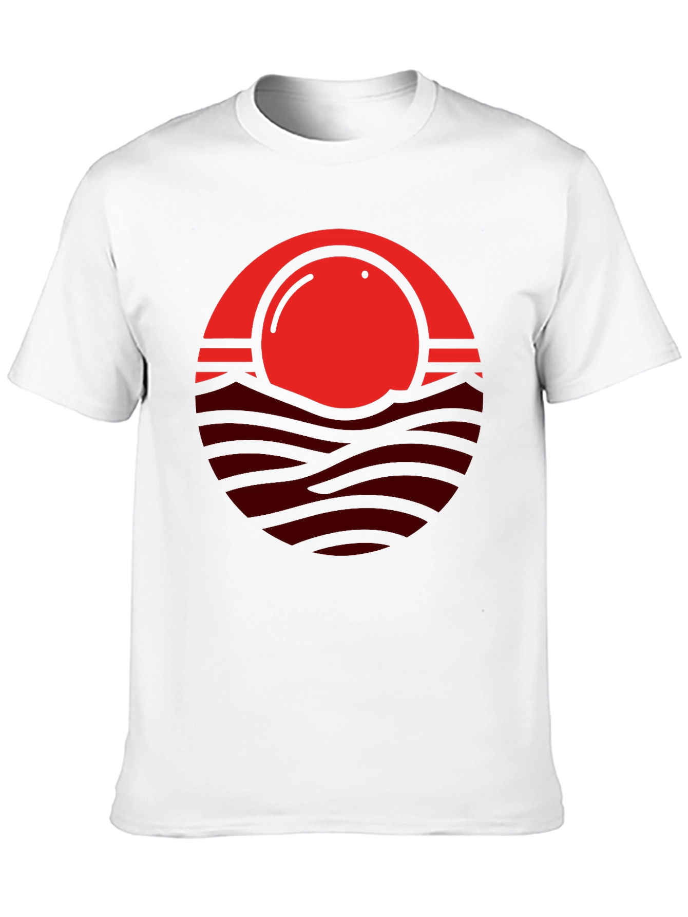 Red Sunset Graphic Print Mens Black T-Shirt