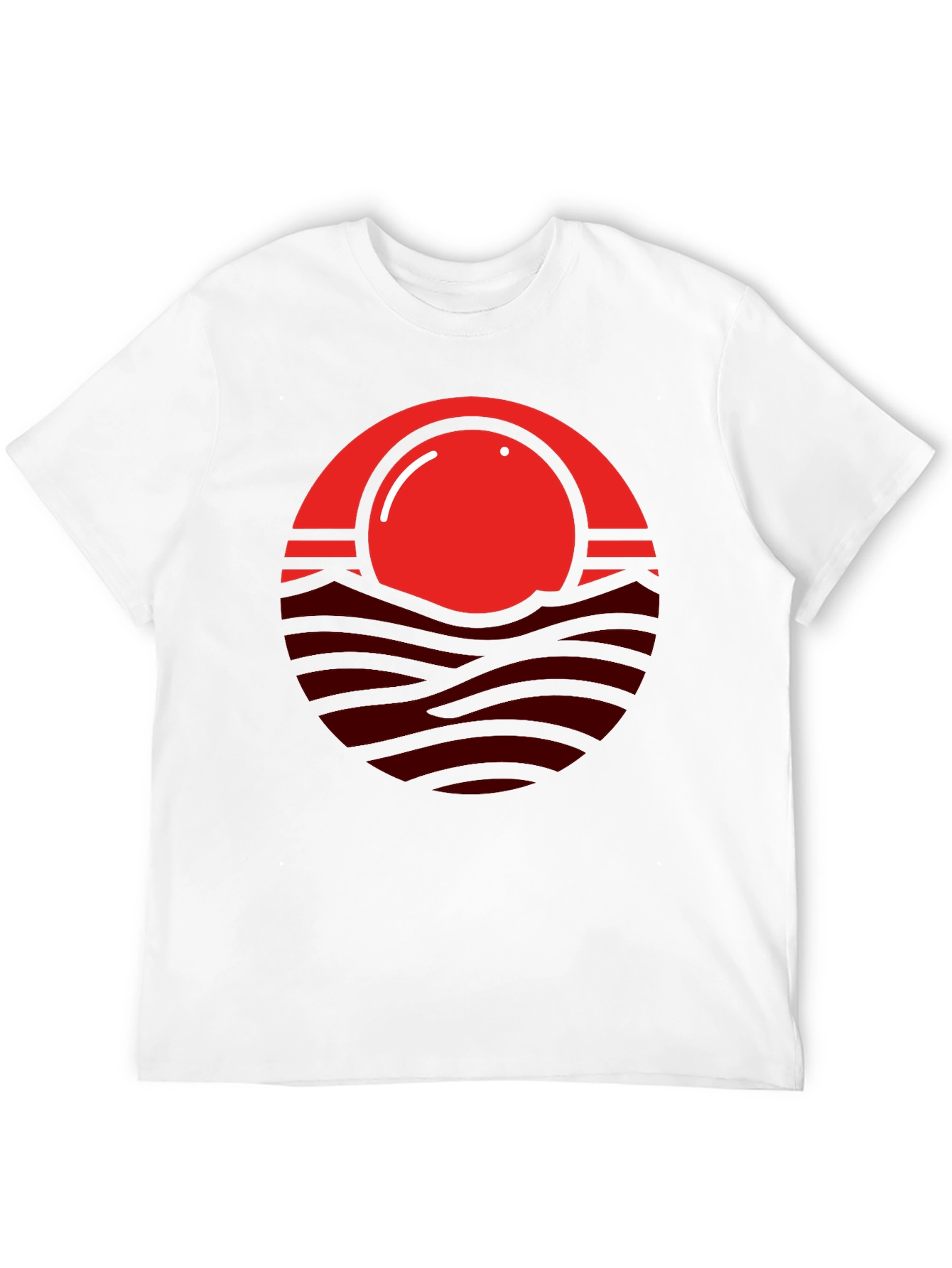 Red Sunset Graphic Print Mens Black T-Shirt