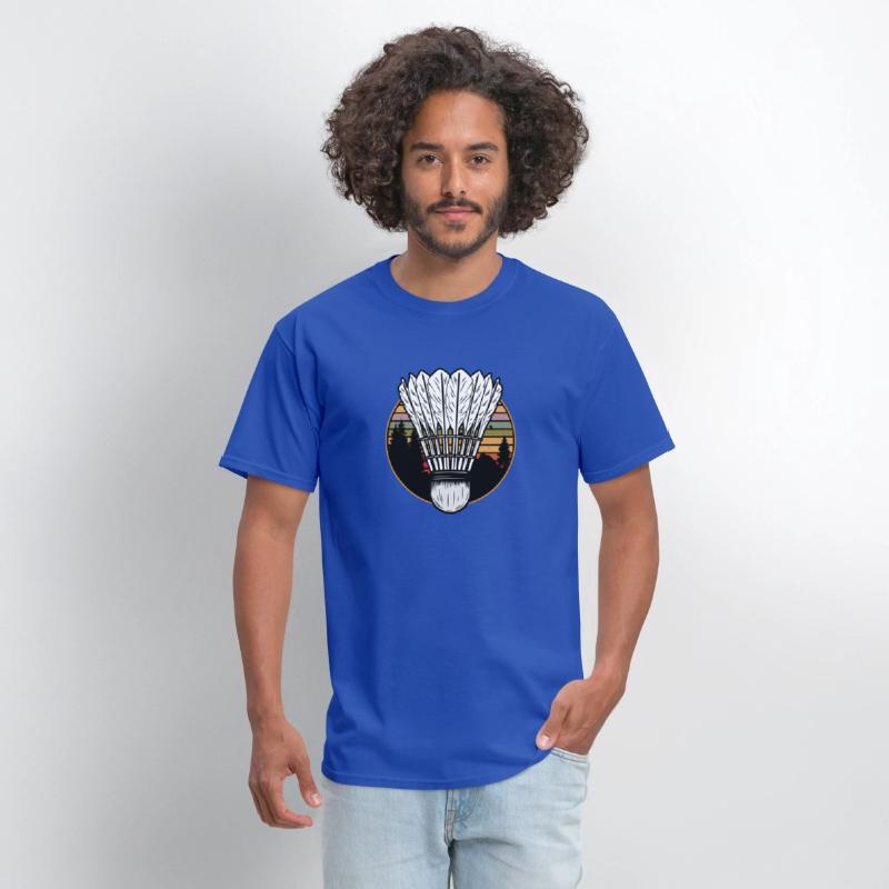 Badminton Shuttlecock Sunset Distressed T-Shirt