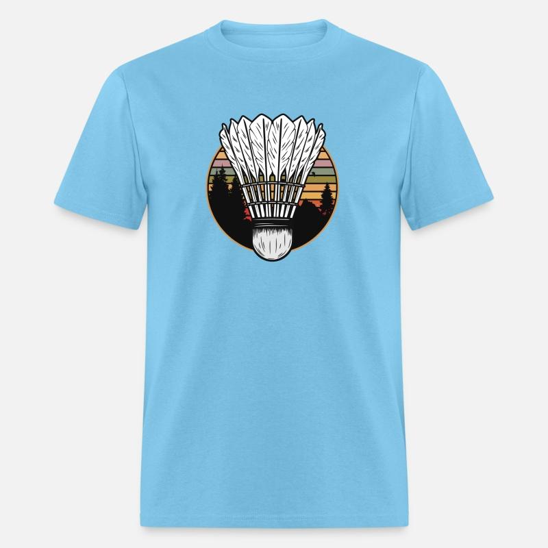 Badminton Shuttlecock Sunset Distressed T-Shirt