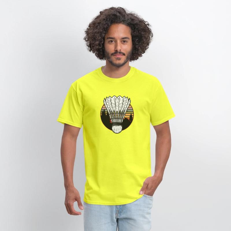 Badminton Shuttlecock Sunset Distressed T-Shirt