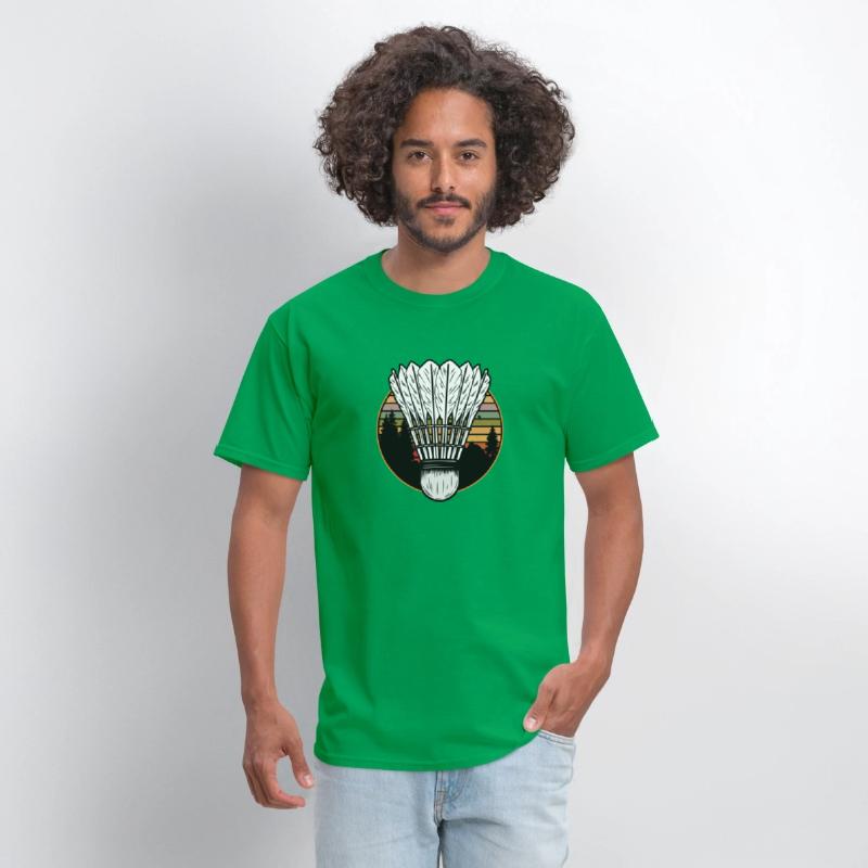 Badminton Shuttlecock Sunset Distressed T-Shirt