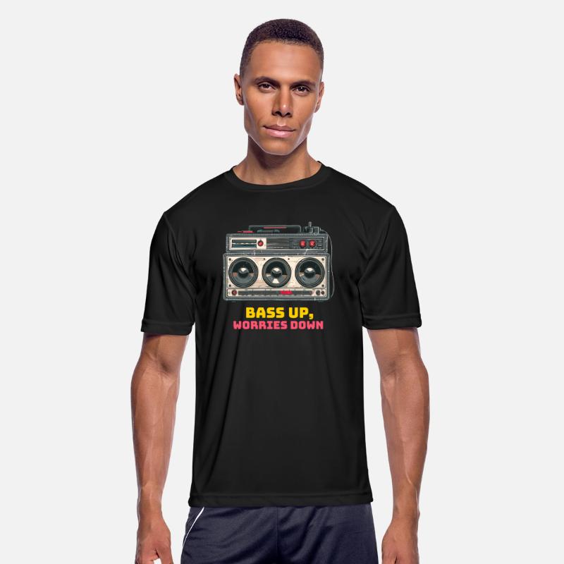 Bass up , worries down, sound system tshirt
