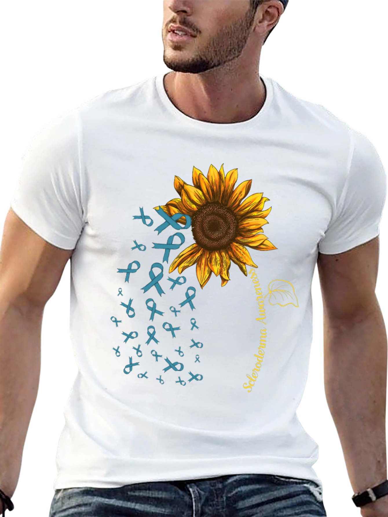 Scleroderma Awareness Sunflower Ribbon Graphic Tee
