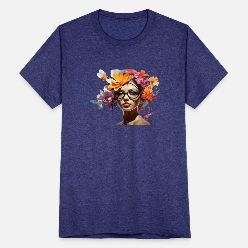 Beautiful girl flower on head.