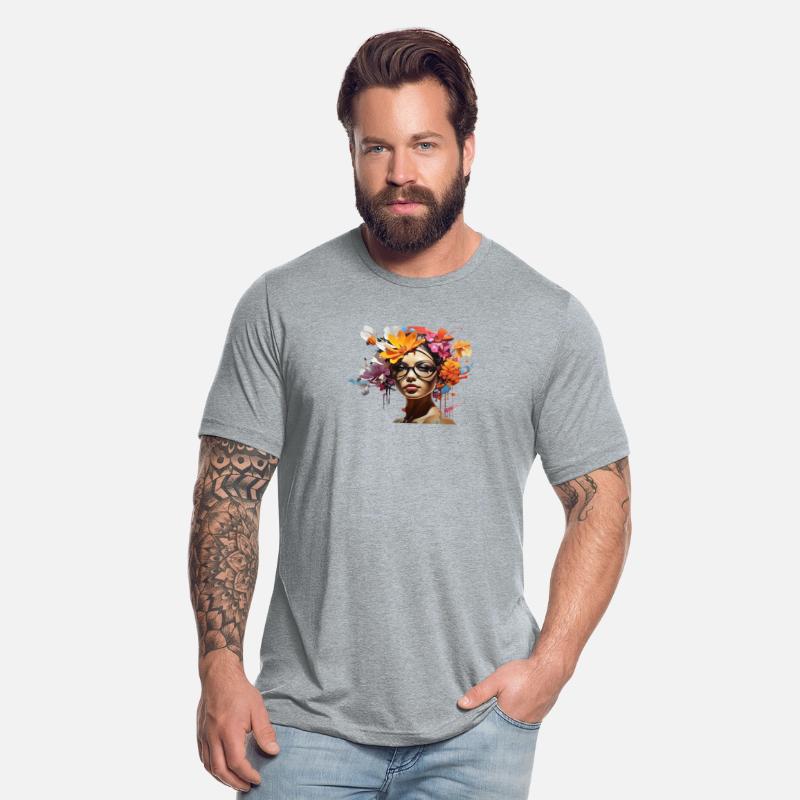 Beautiful girl flower on head.