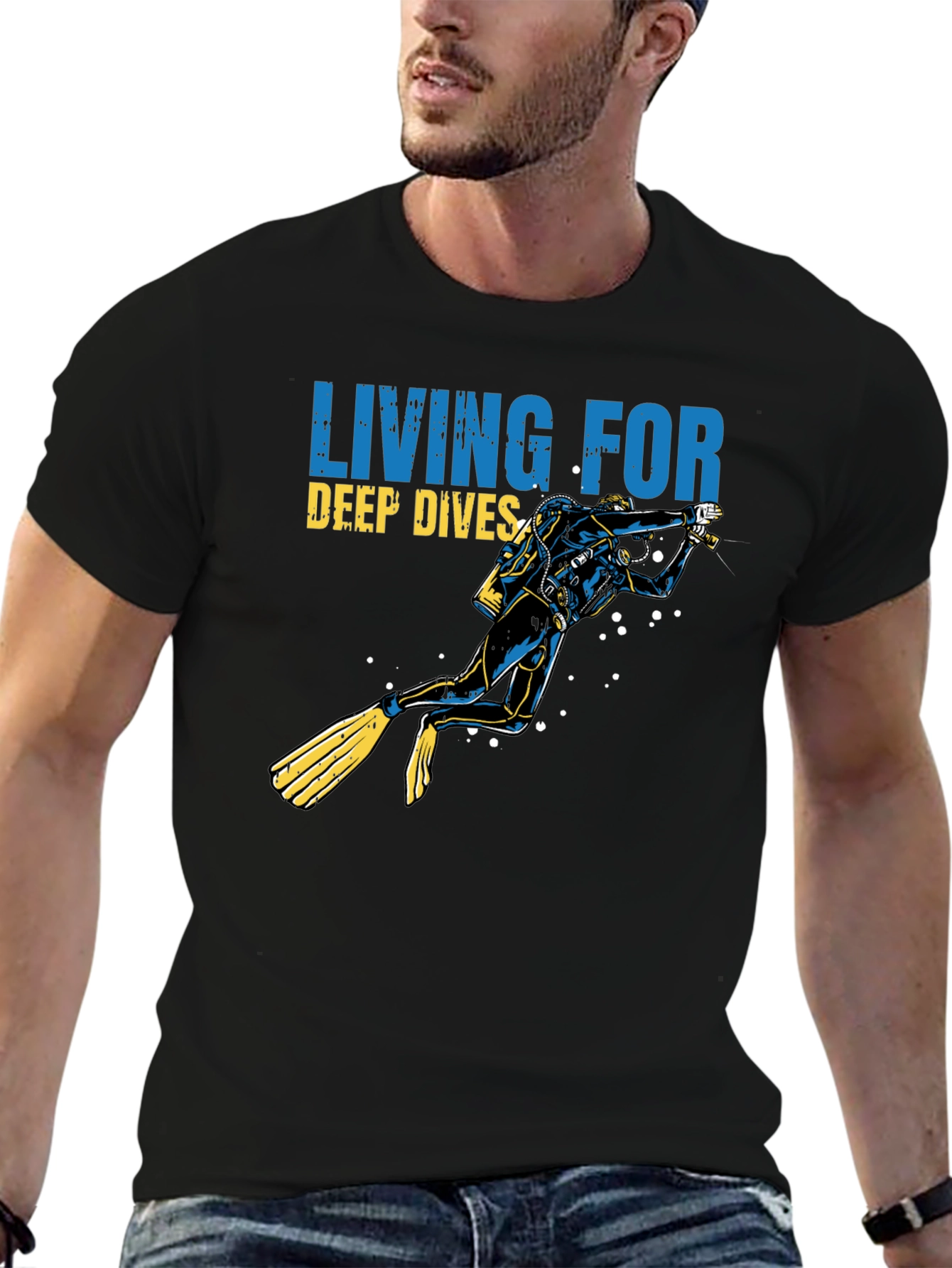 Diver Graphic T-Shirt - Living for Deep Dives