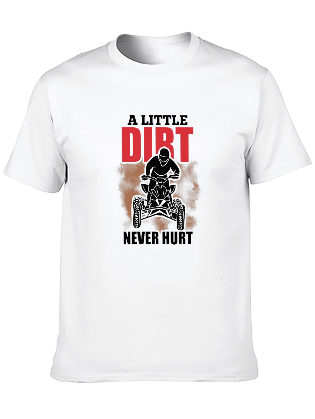 Dirt Never Hurt ATV Rider Black Graphic Tee