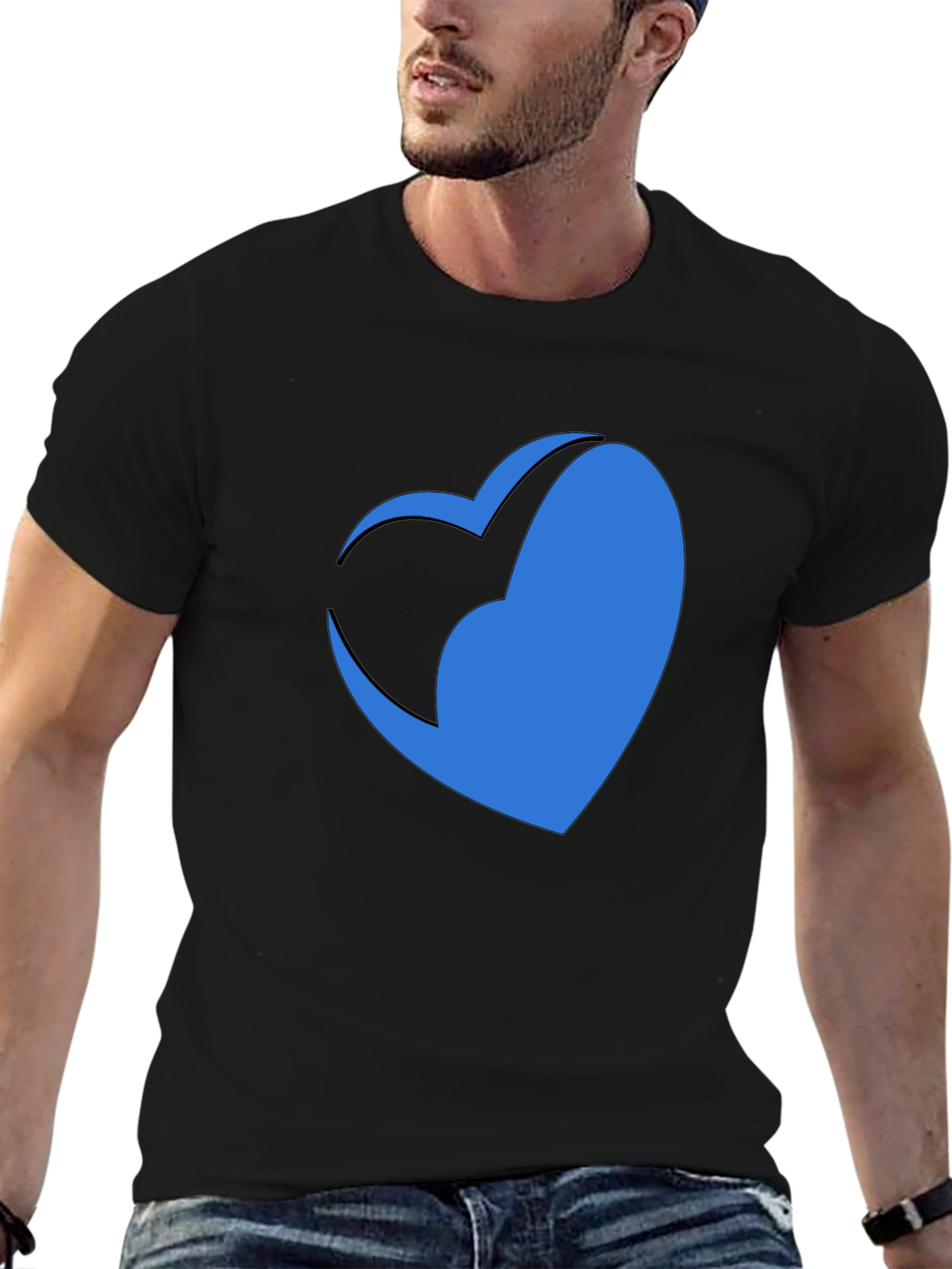 Modern Heart Graphic Tee - Stylish Casual Comfort