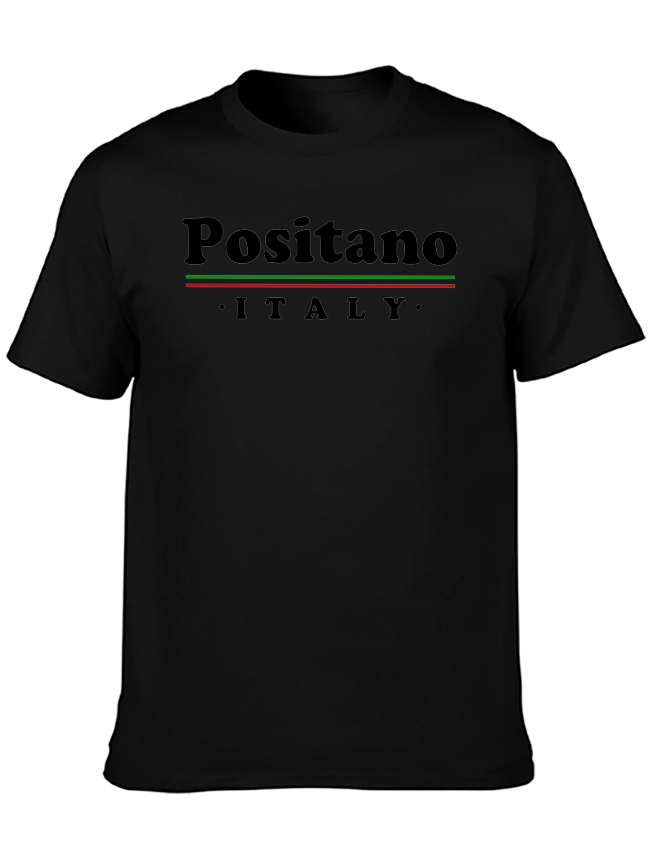 Positano Italy T-Shirt - Black Graphic Tee
