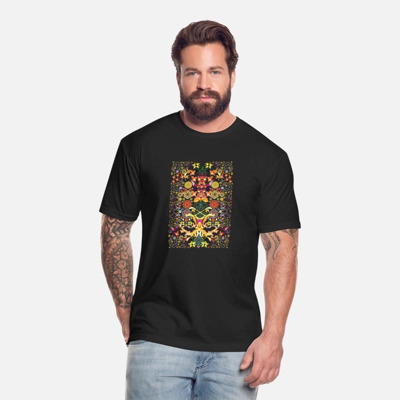 BLACK LIGHT JUNGLE OF JOY 7 Fitted V Neck T Shirt