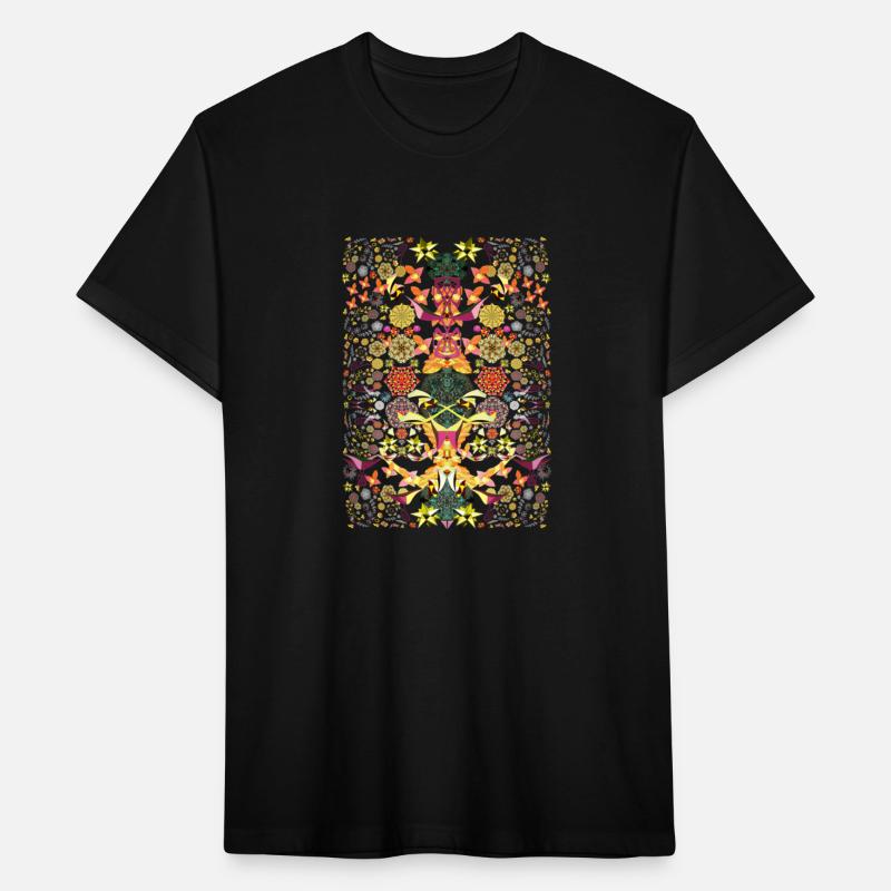 BLACK LIGHT JUNGLE OF JOY 7 Fitted V Neck T Shirt