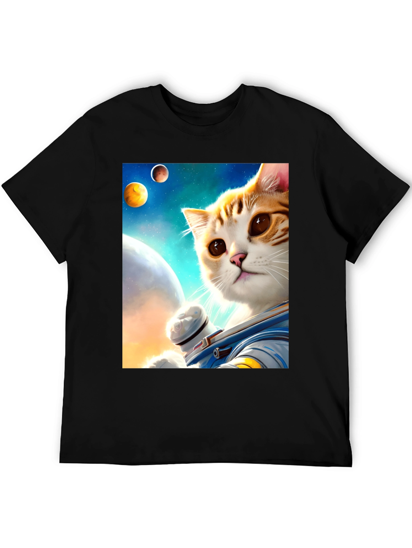 Astronaut Cat Graphic Tee - Space Adventure