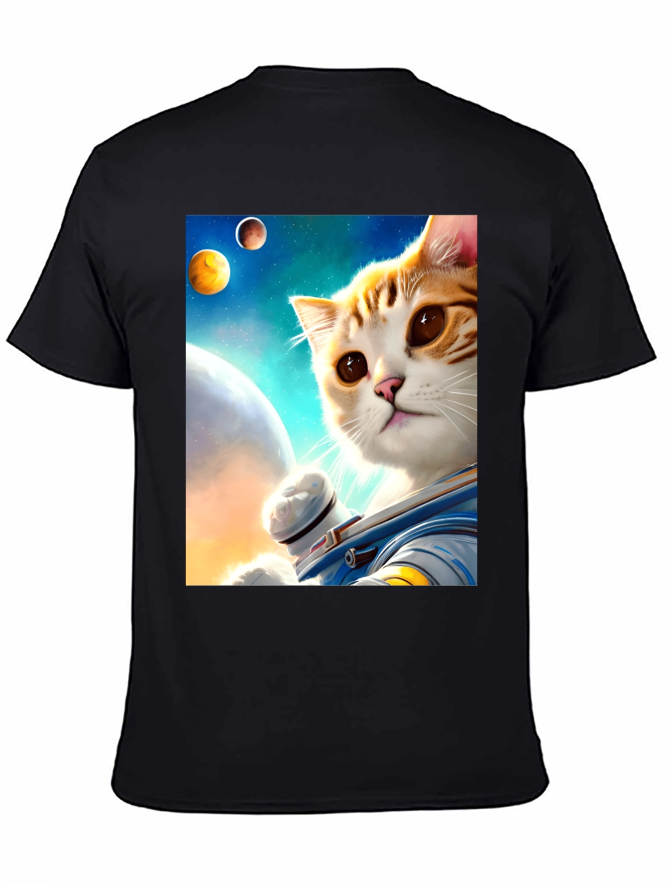 Astronaut Cat Graphic Tee - Space Adventure