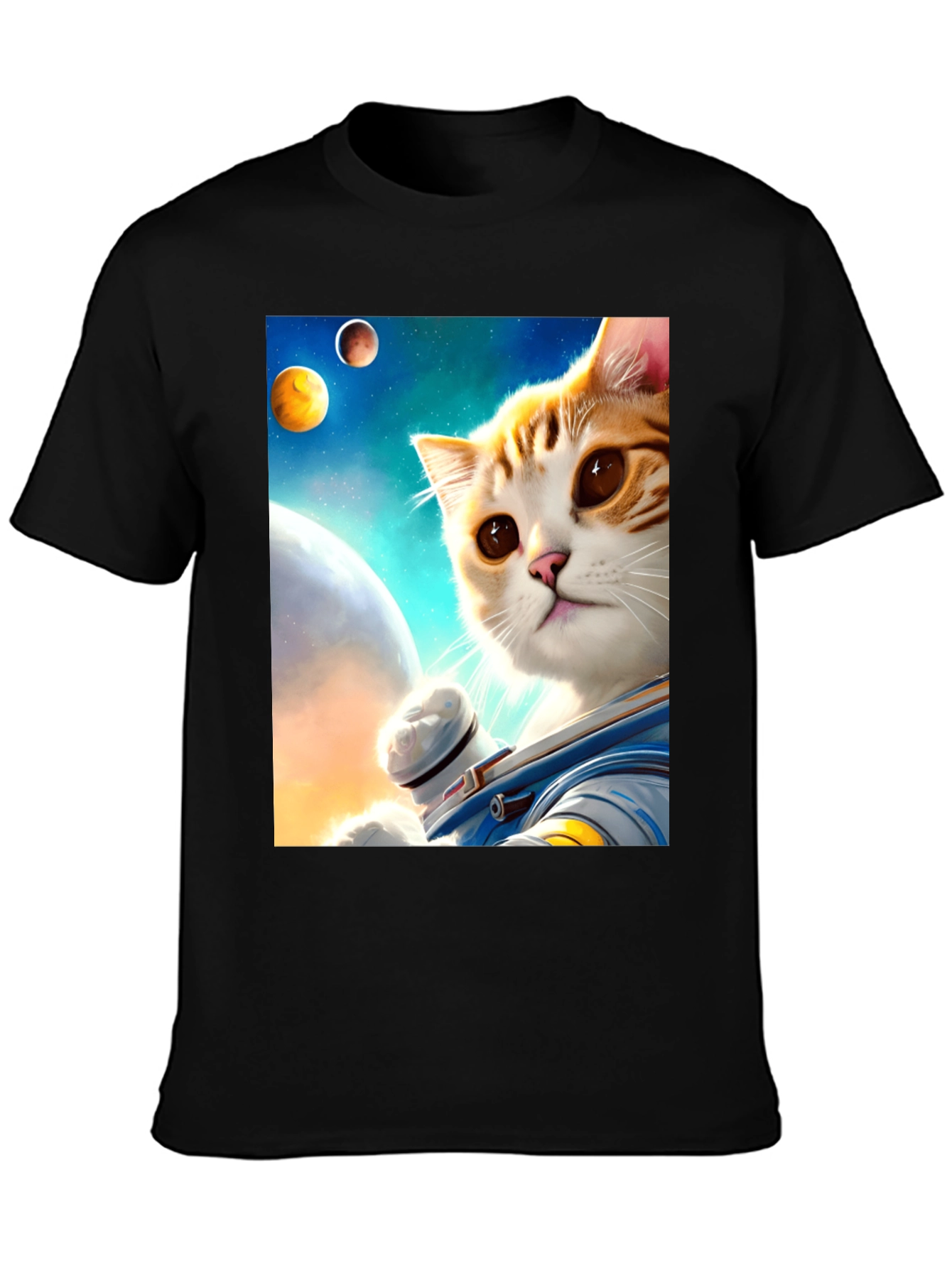 Astronaut Cat Graphic Tee - Space Adventure