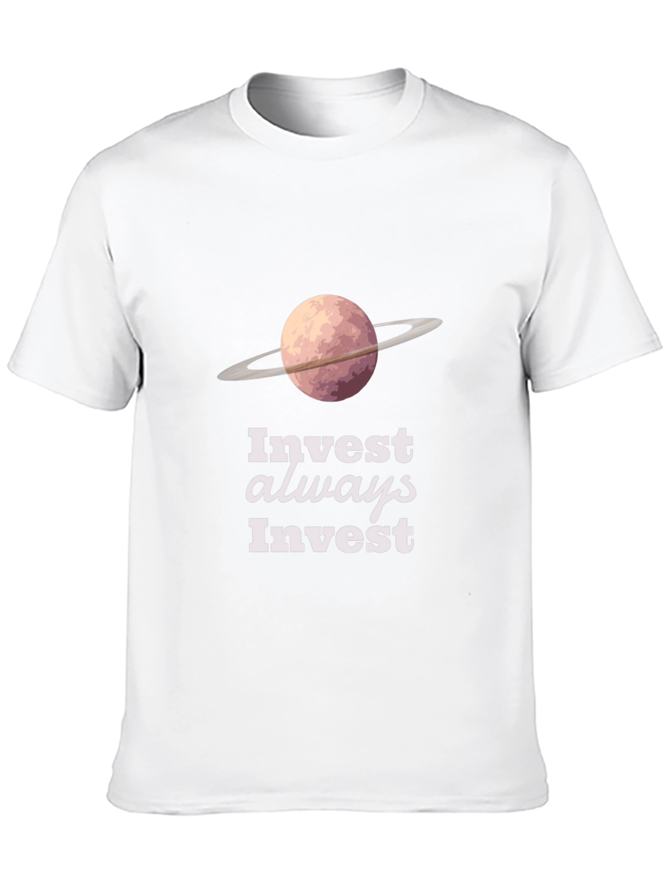 Invest Always T-Shirt - Saturn Design - Black