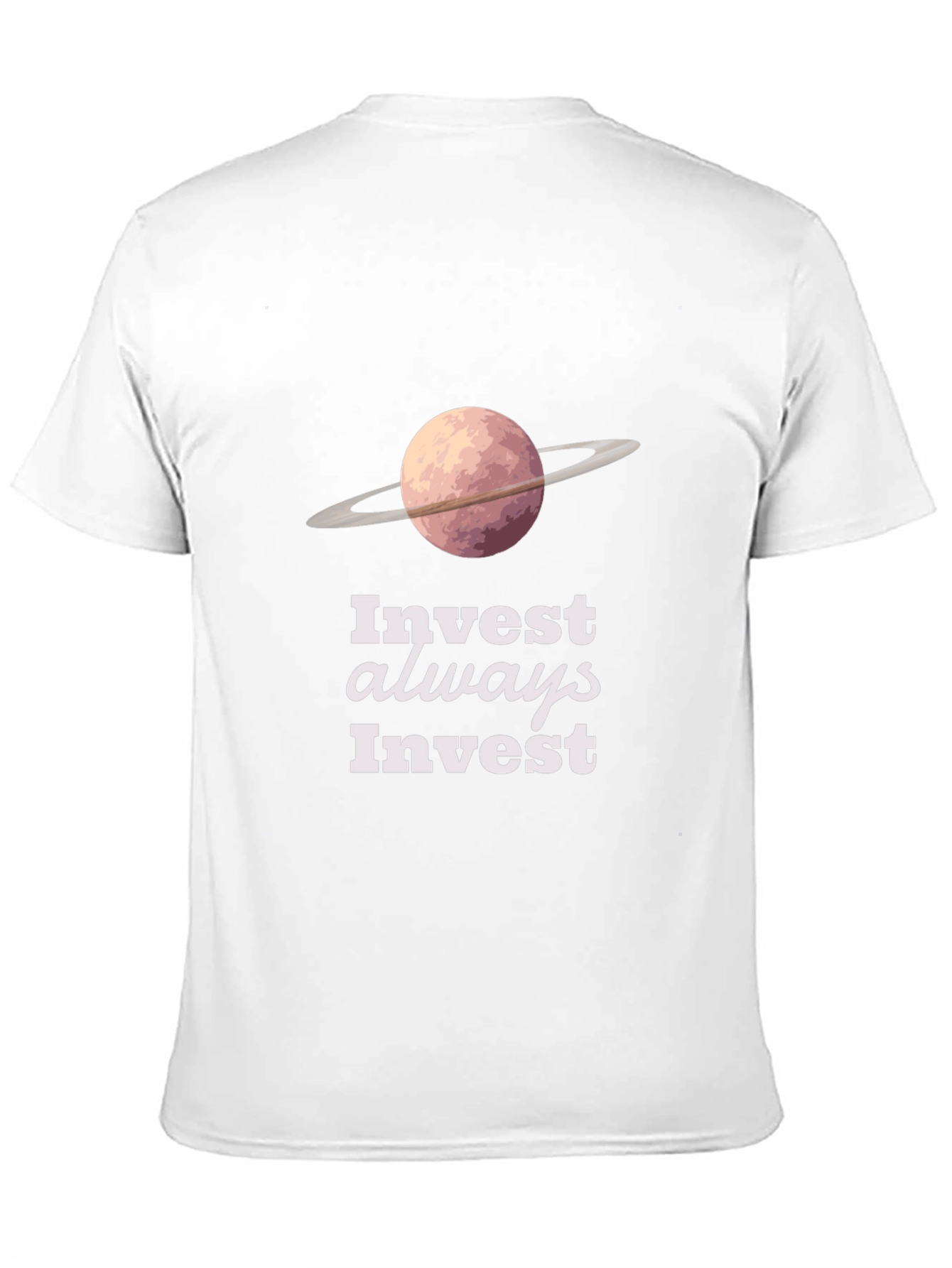 Invest Always T-Shirt - Saturn Design - Black