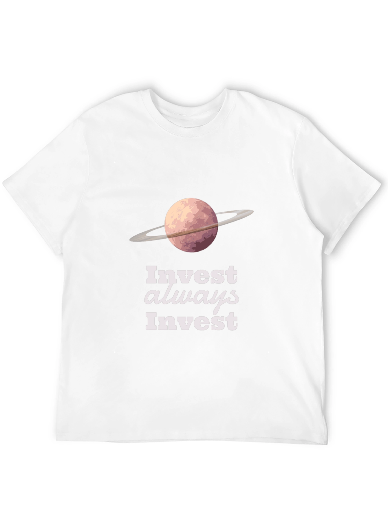 Invest Always T-Shirt - Saturn Design - Black