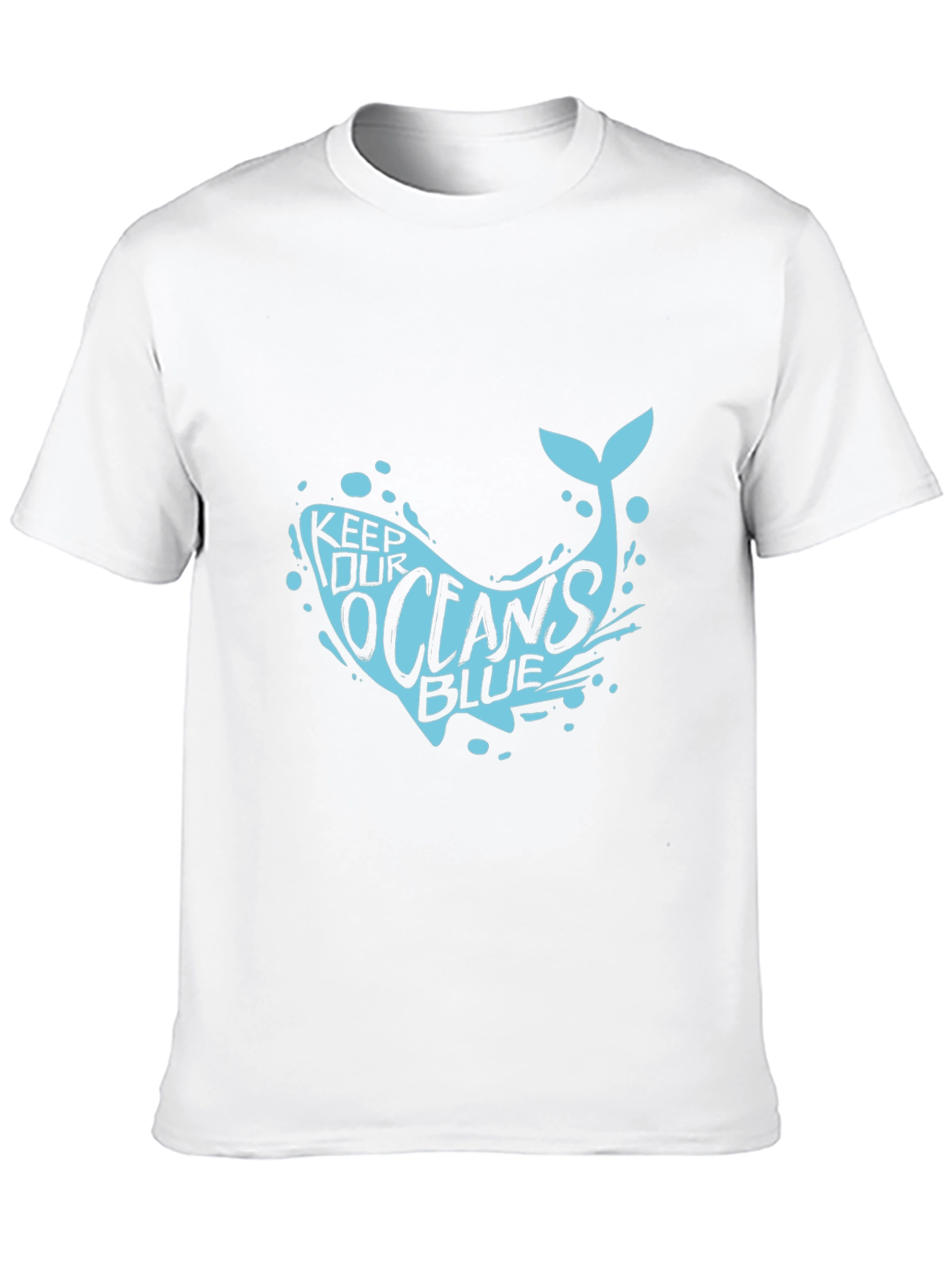 Keep Our Oceans Blue Graphic Tee - Black Cotton