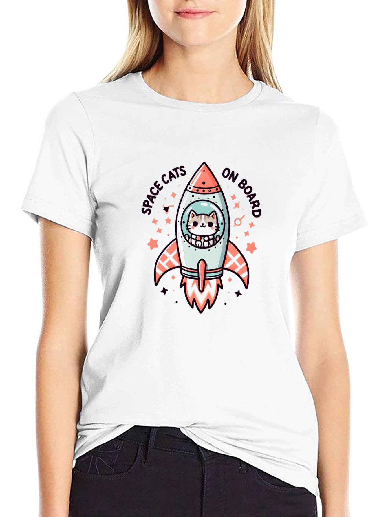 Space Cats On Board Graphic T-Shirt