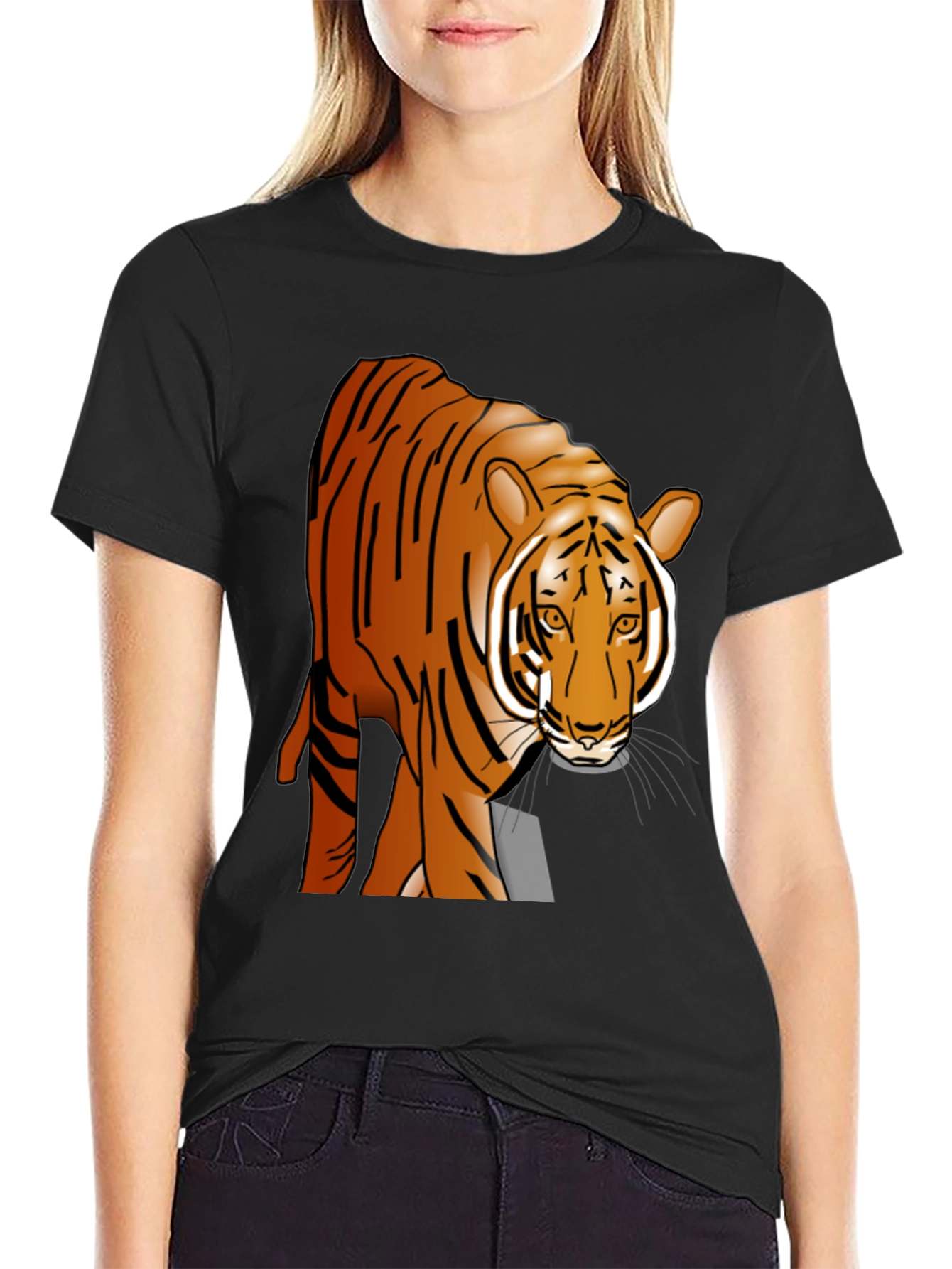 Tiger Graphic Black T-Shirt - Wildlife Tee