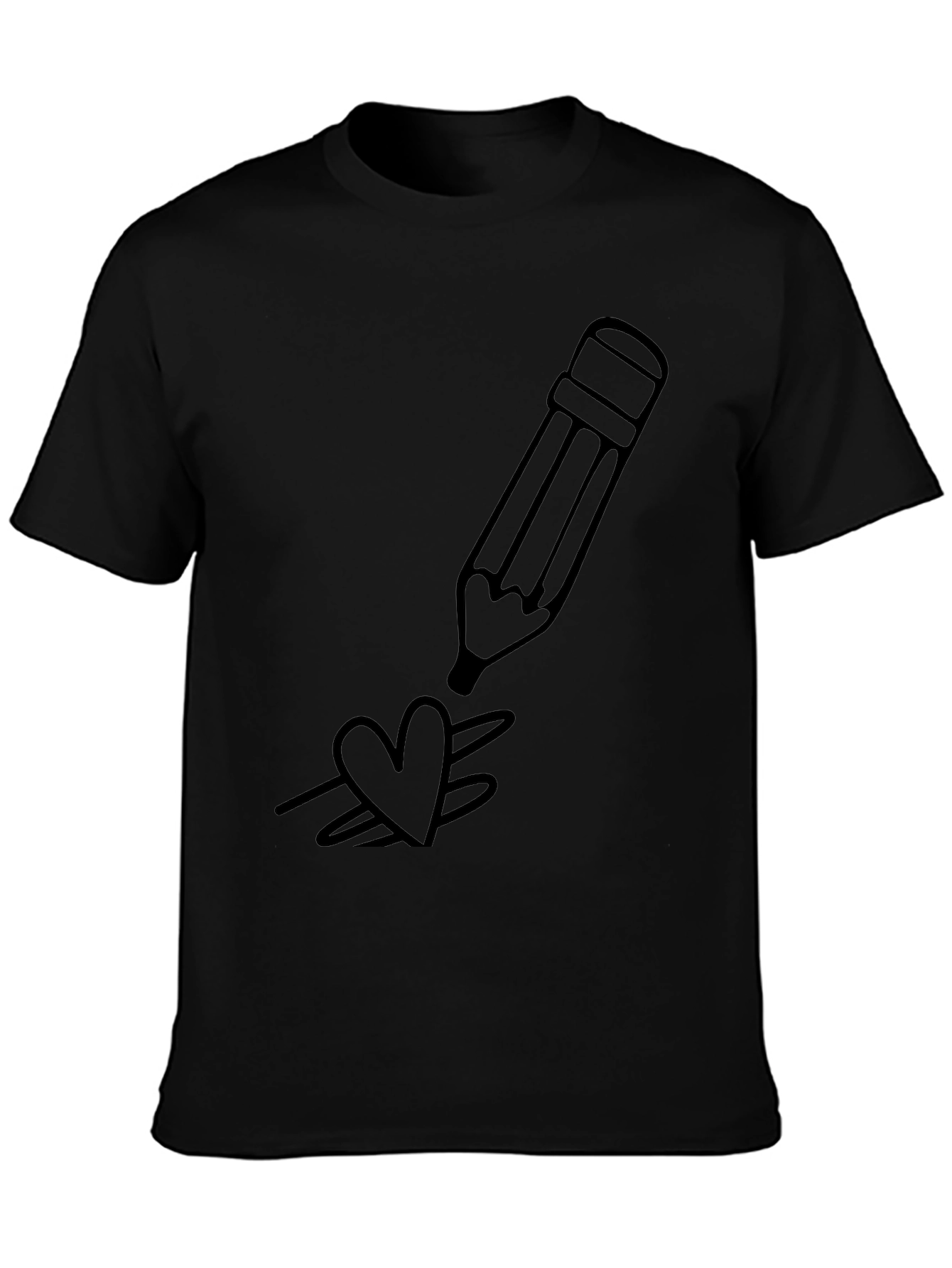 Heart Pencil T-Shirt - Artsy Graphic Tee