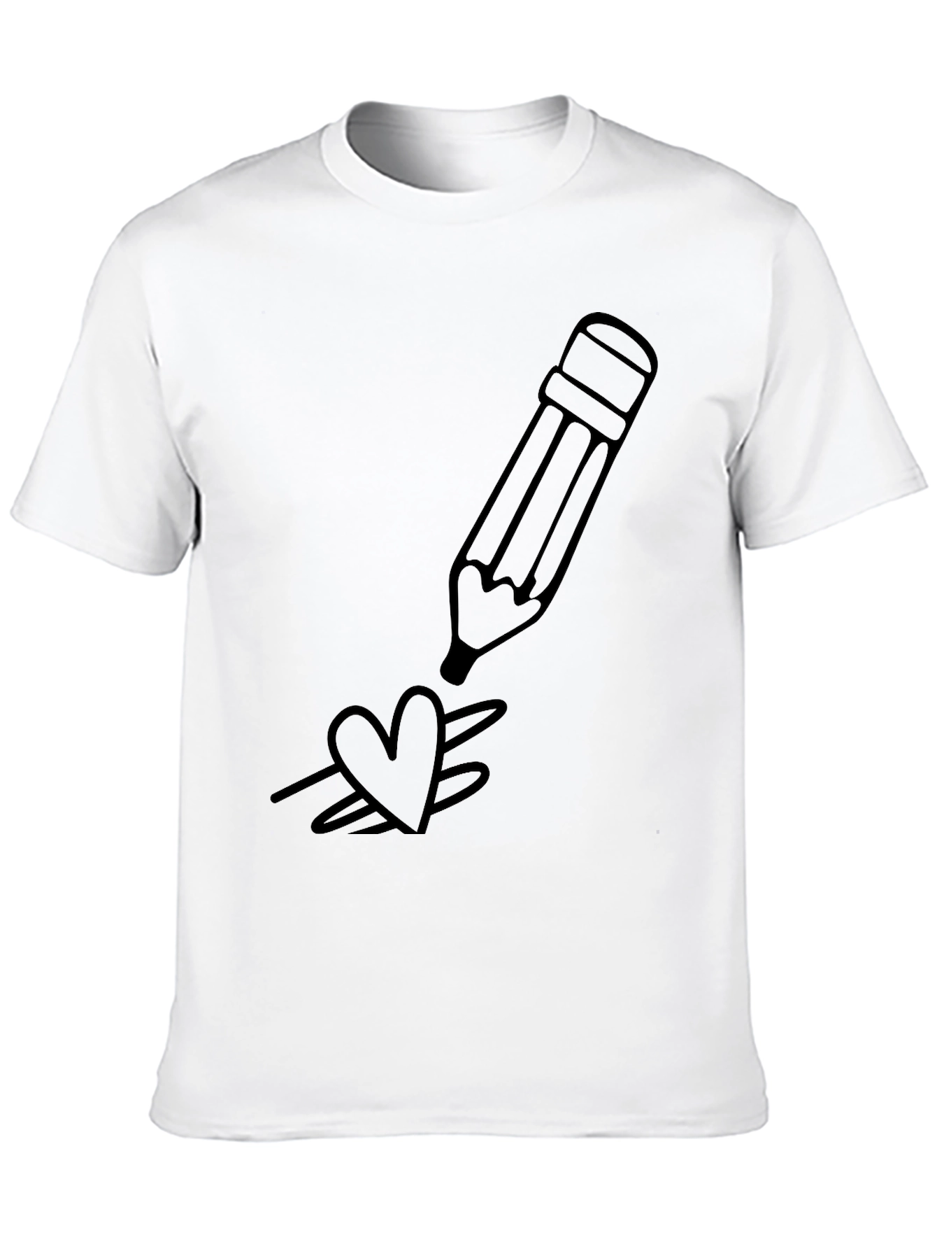 Heart Pencil T-Shirt - Artsy Graphic Tee