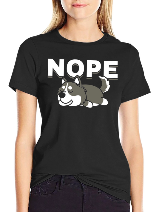 Nope Lazy Husky Graphic Tee