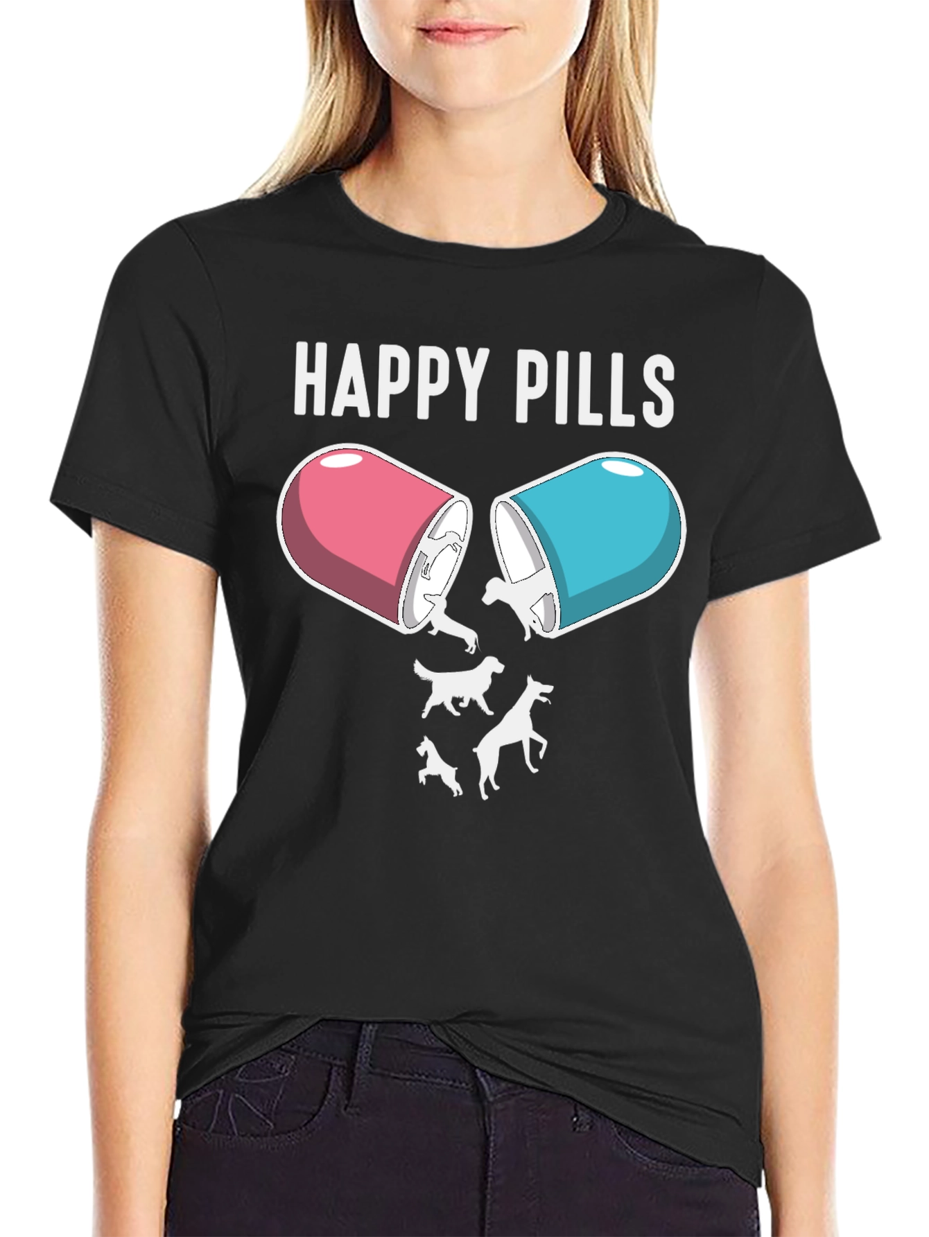Happy Pills Dog T-Shirt – Funny Dog Lover Graphic Tee