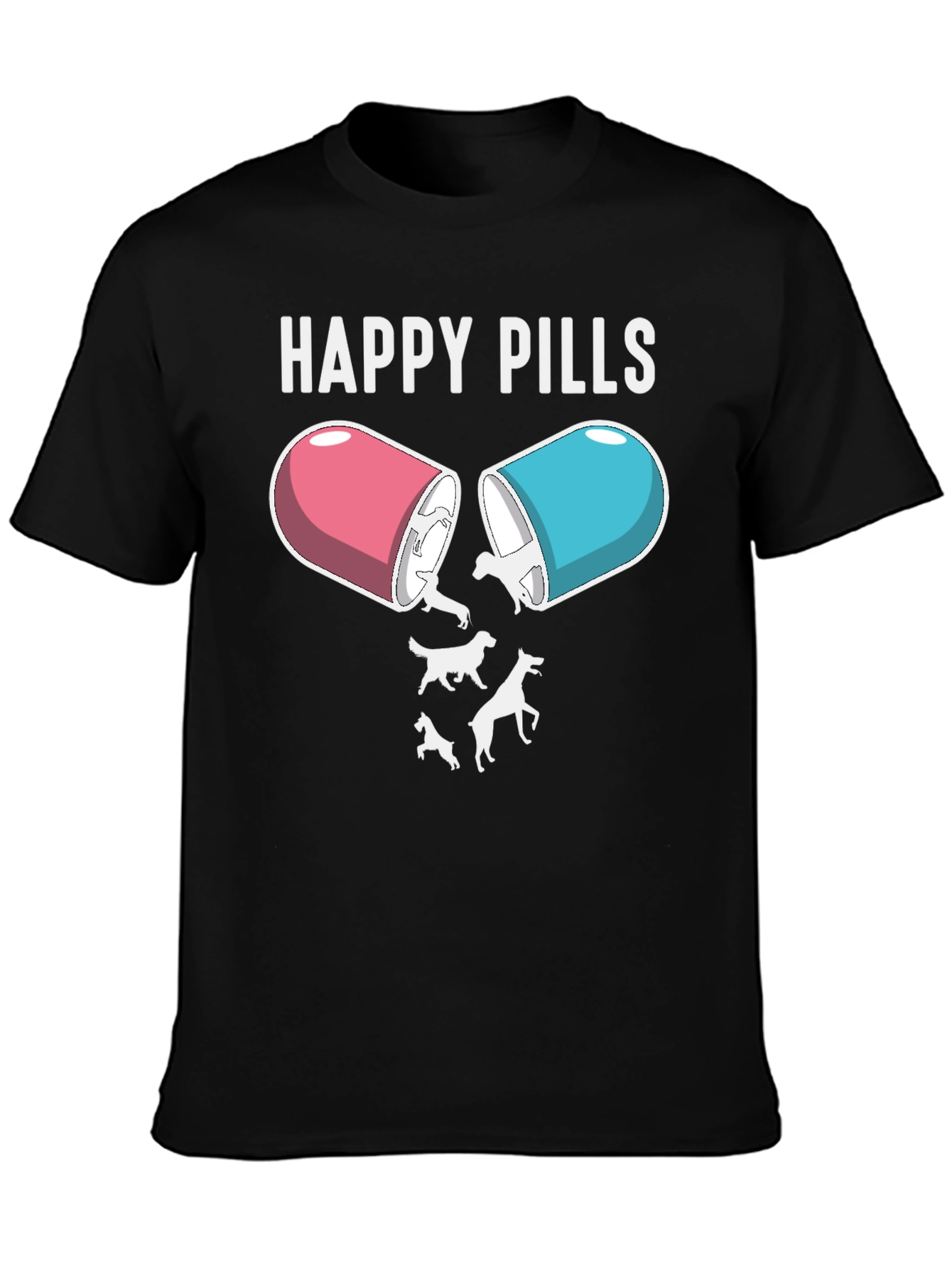 Happy Pills Dog T-Shirt – Funny Dog Lover Graphic Tee