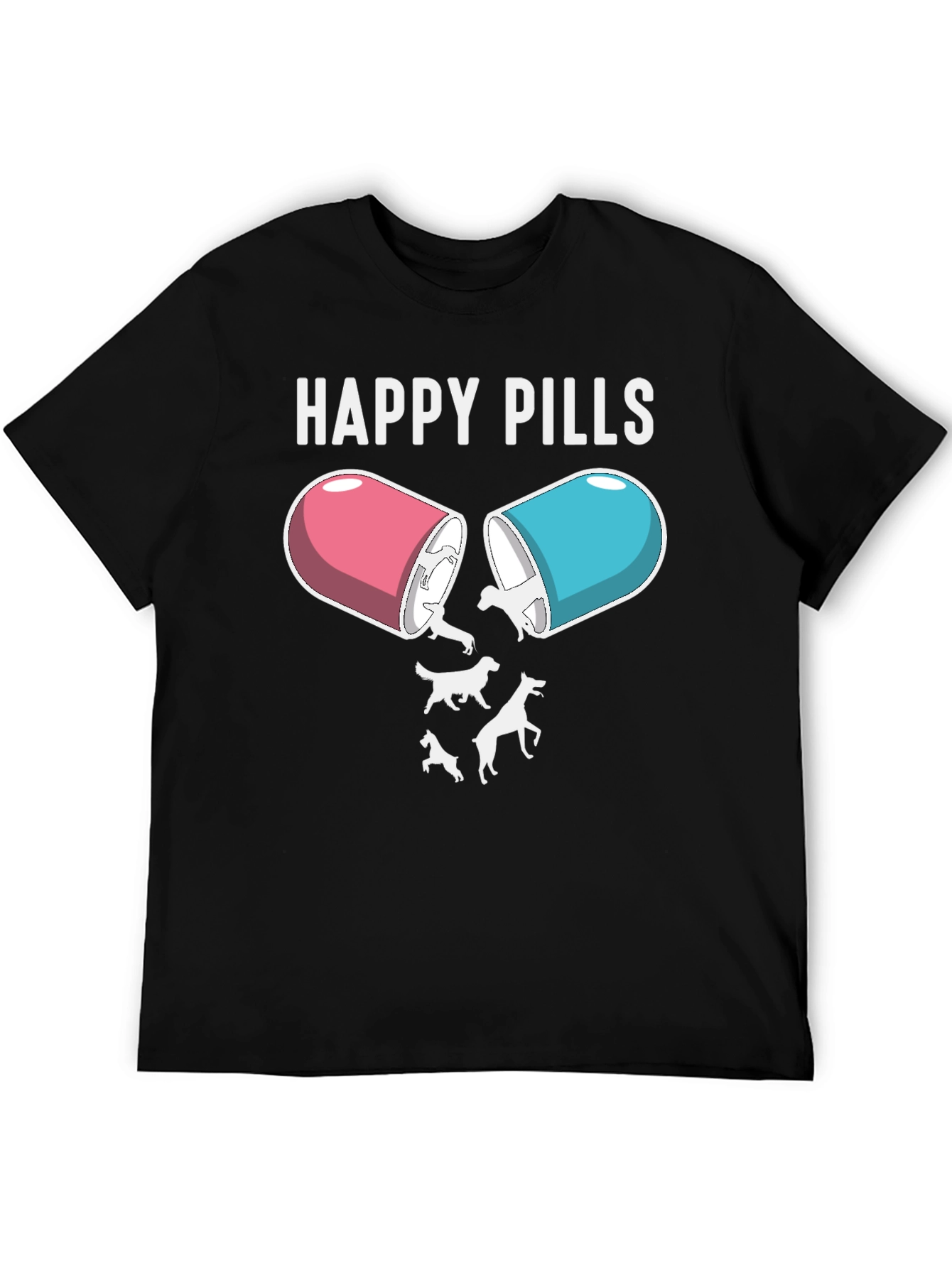 Happy Pills Dog T-Shirt – Funny Dog Lover Graphic Tee