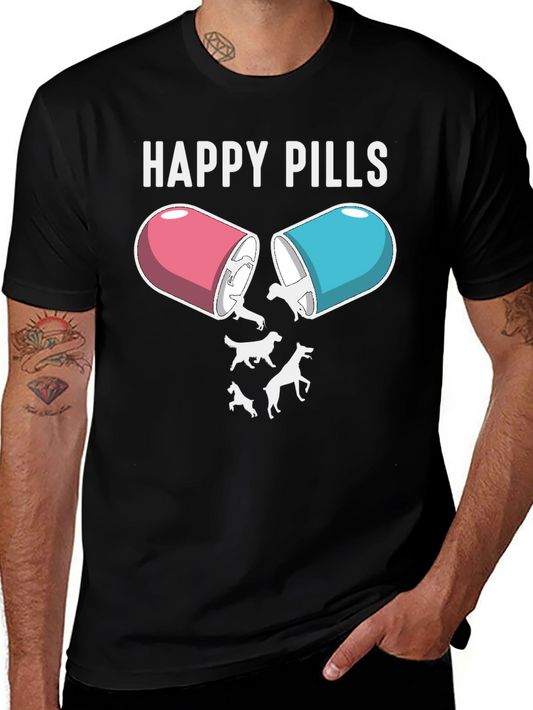 Happy Pills Dog T-Shirt – Funny Dog Lover Graphic Tee