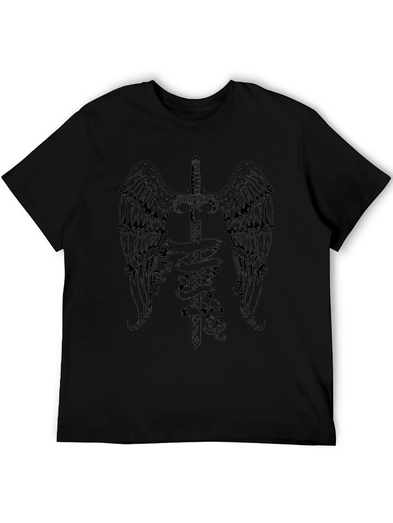 Winged Sword Graphic Tee - Mens Black T-Shirt