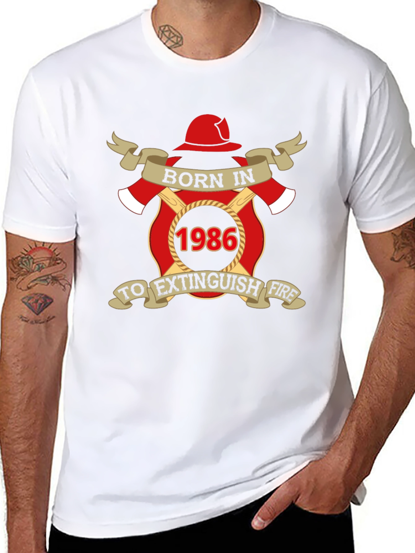 Born in 1986 Firefighter T-Shirt