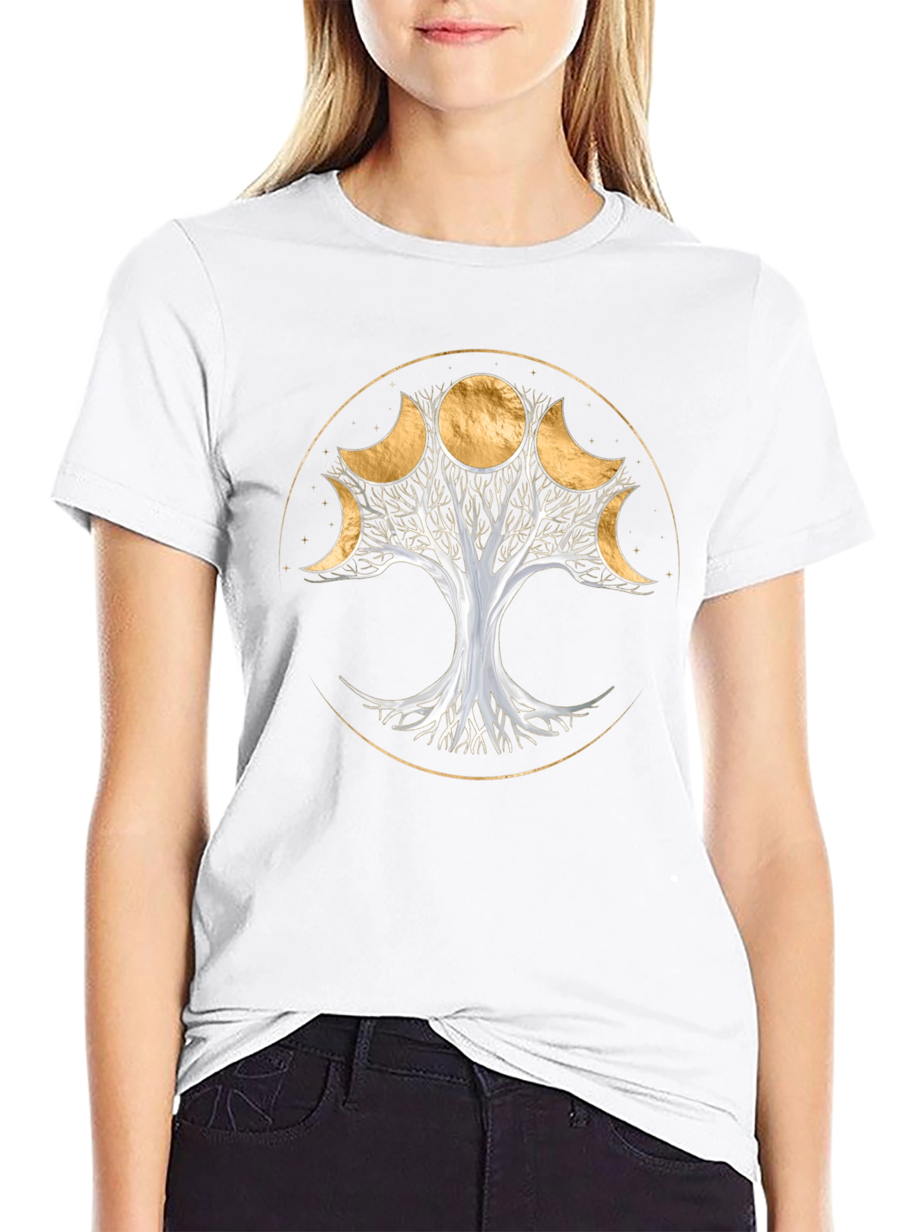 Moon Phase Tree T-Shirt - Spiritual Design