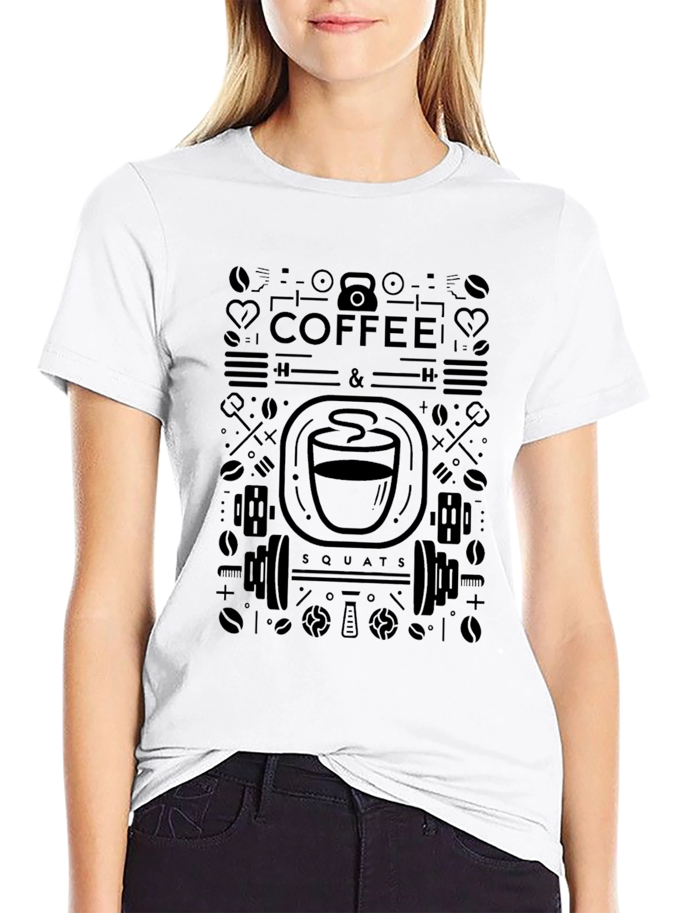 Coffee & Squats Graphic Tee - Black