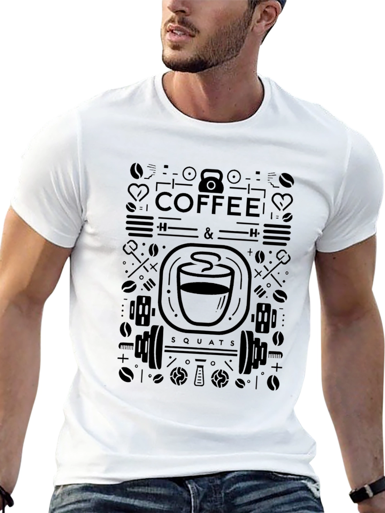 Coffee & Squats Graphic Tee - Black