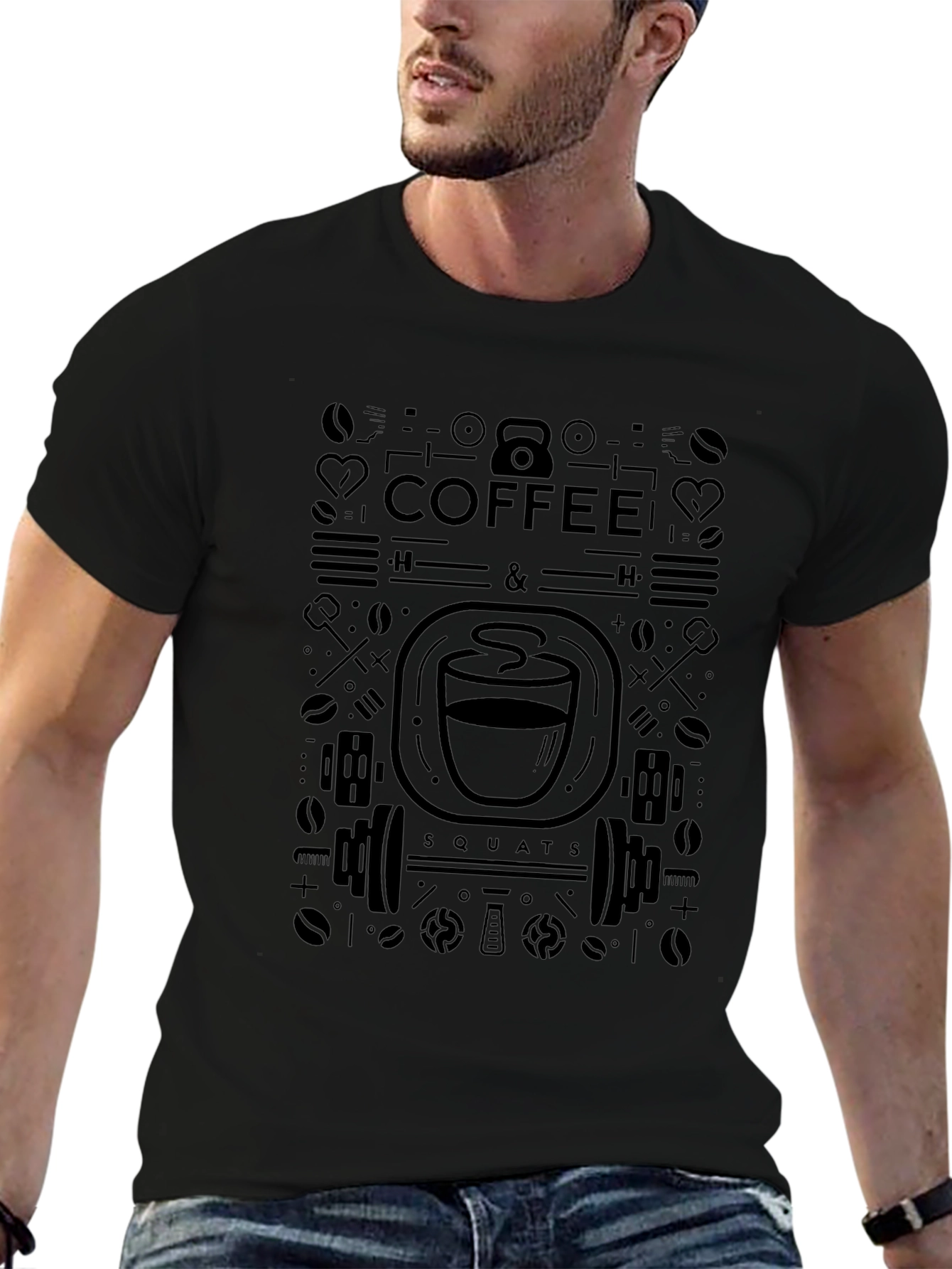 Coffee & Squats Graphic Tee - Black