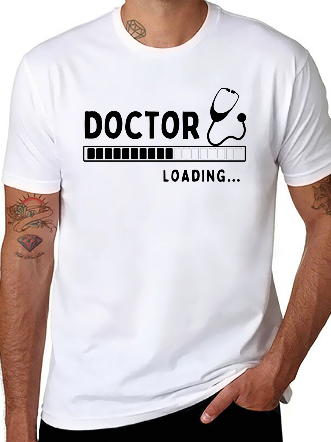 Doctor Loading Graphic Tee - Black Cotton T-Shirt