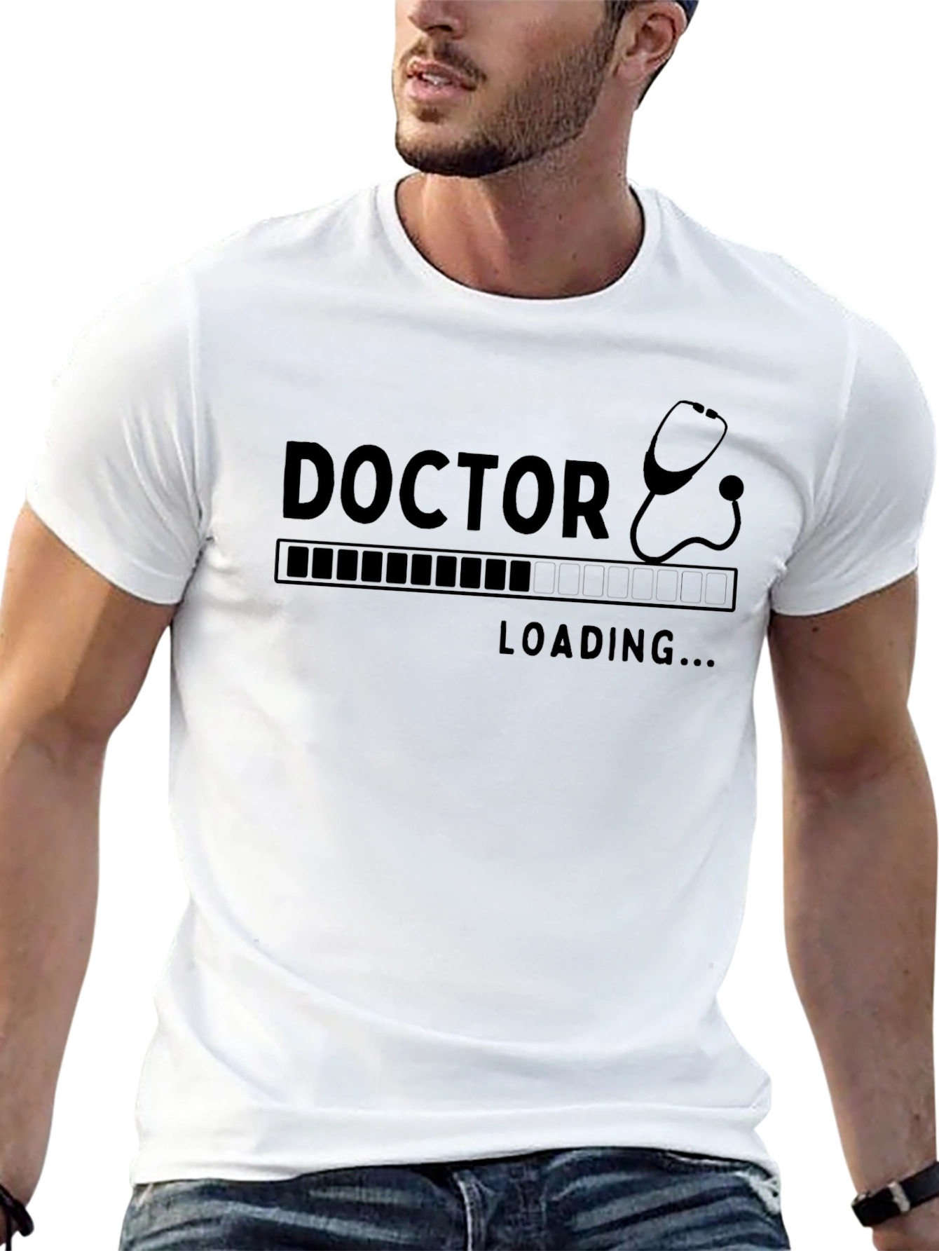 Doctor Loading Graphic Tee - Black Cotton T-Shirt