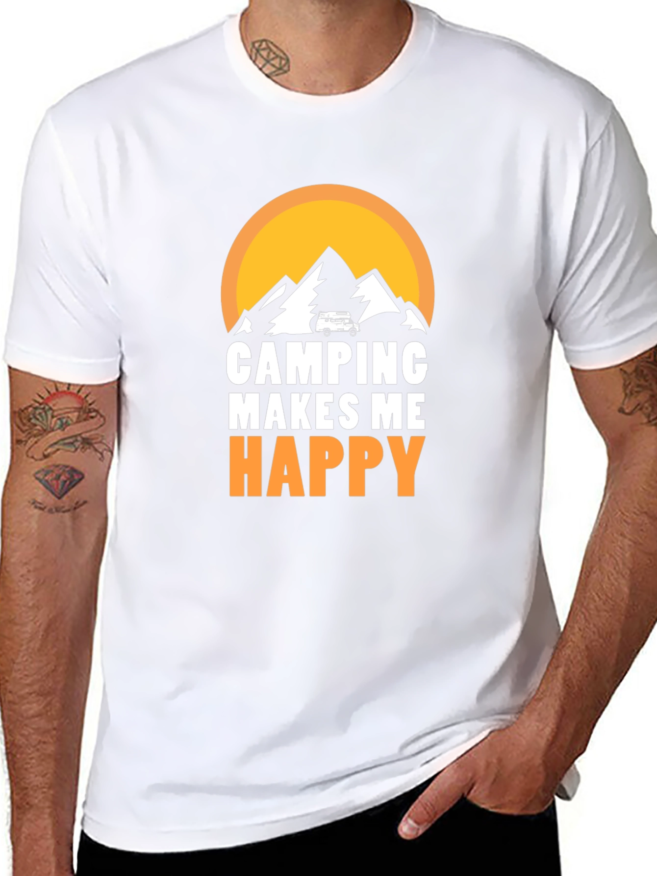 Camping Makes Me Happy Graphic Tee
