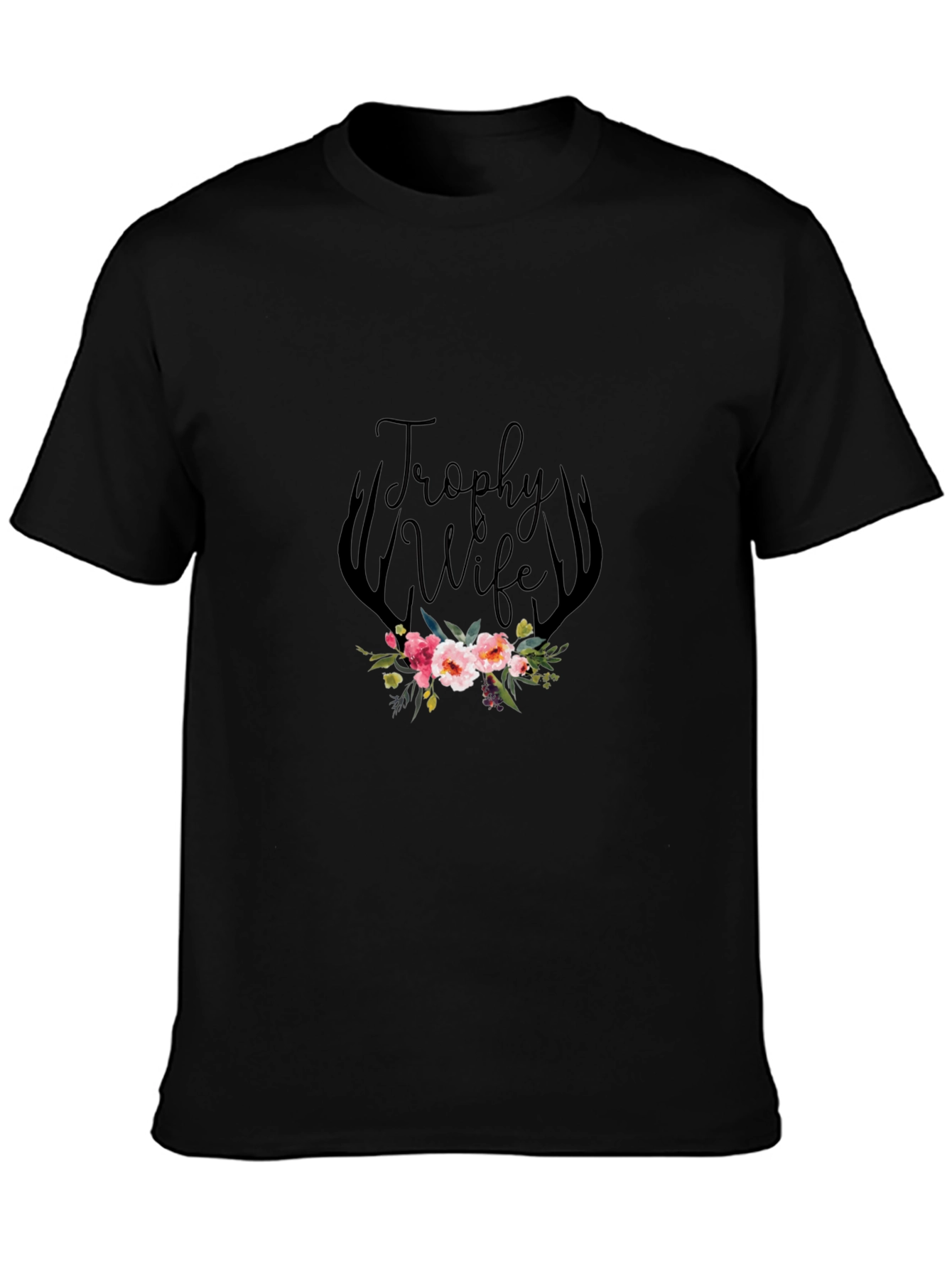 Trophy Wife Floral Antler Graphic Tee