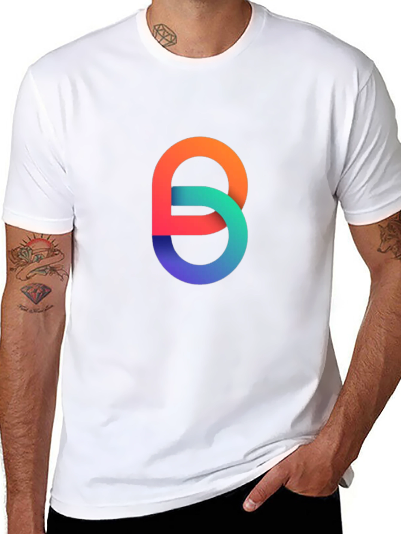 Modern Abstract Infinity Loop Graphic T-Shirt