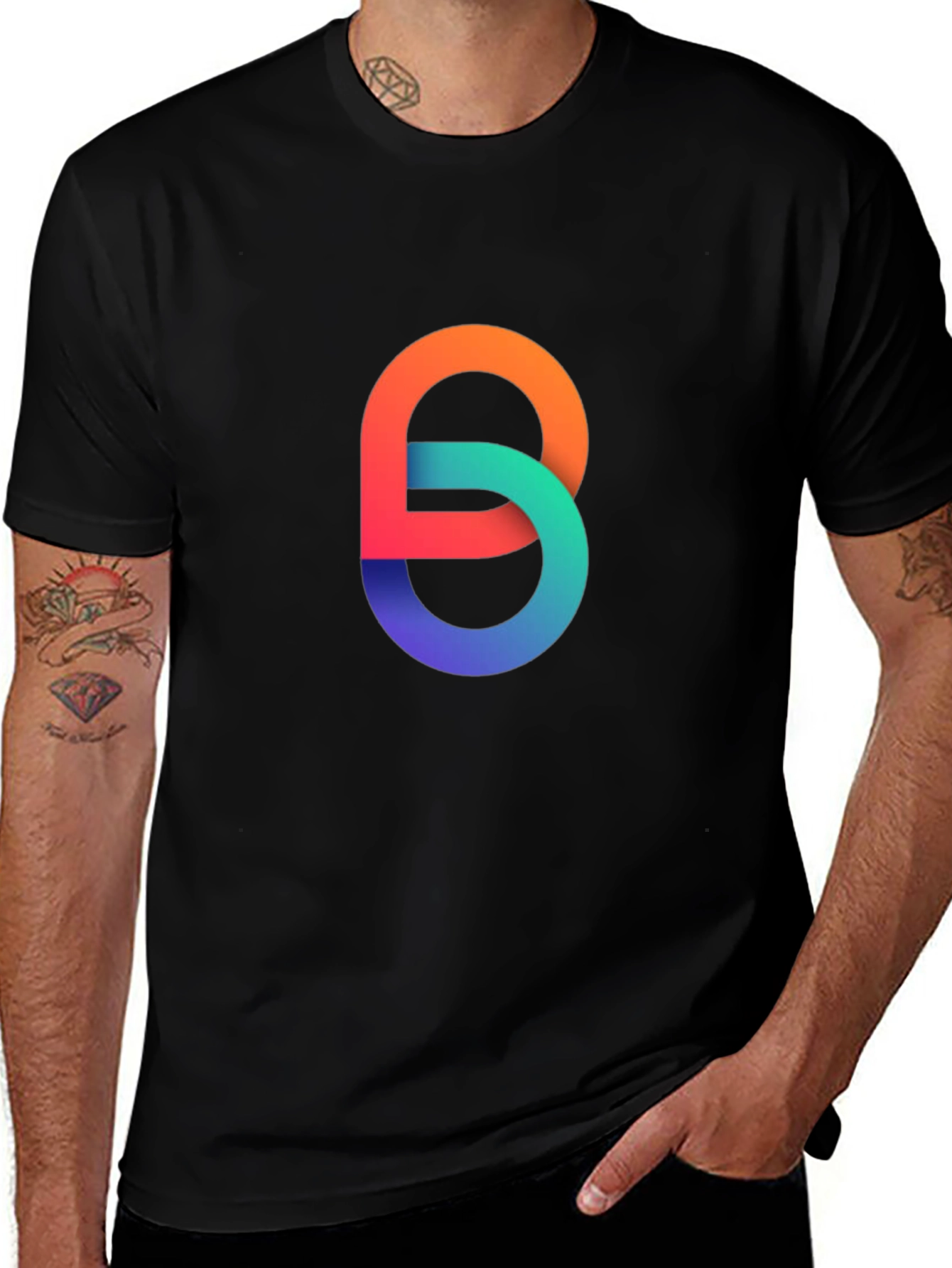 Modern Abstract Infinity Loop Graphic T-Shirt