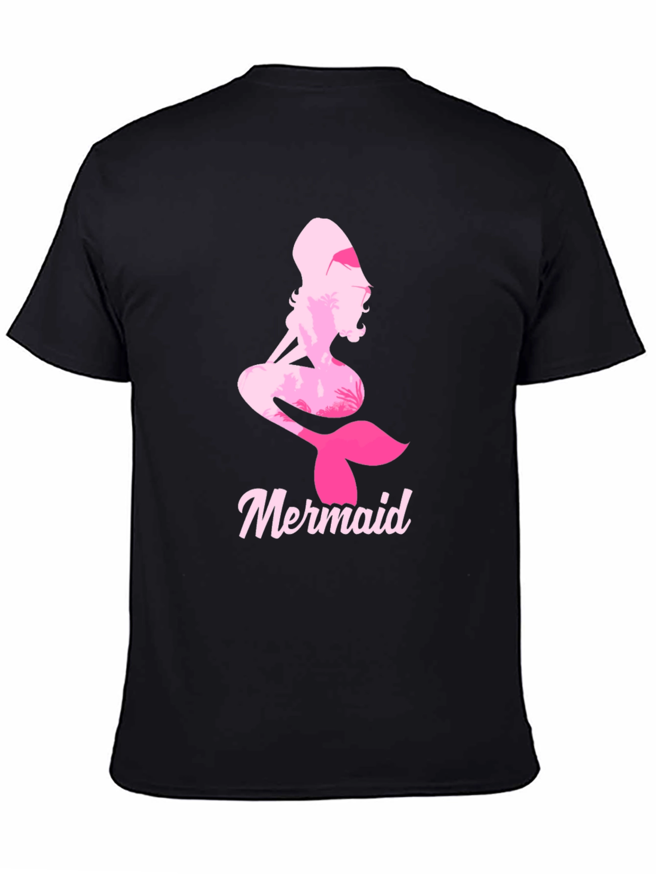 Mermaid Silhouette Graphic T-Shirt - Black