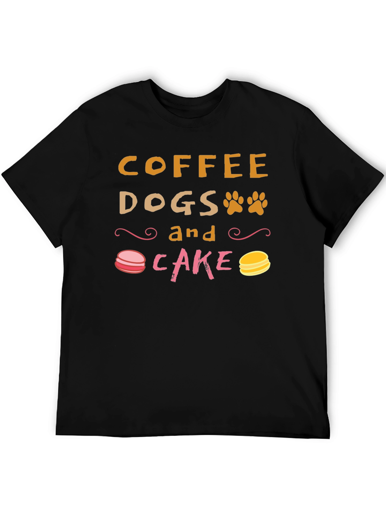 Coffee Dogs and Cake Black T-Shirt