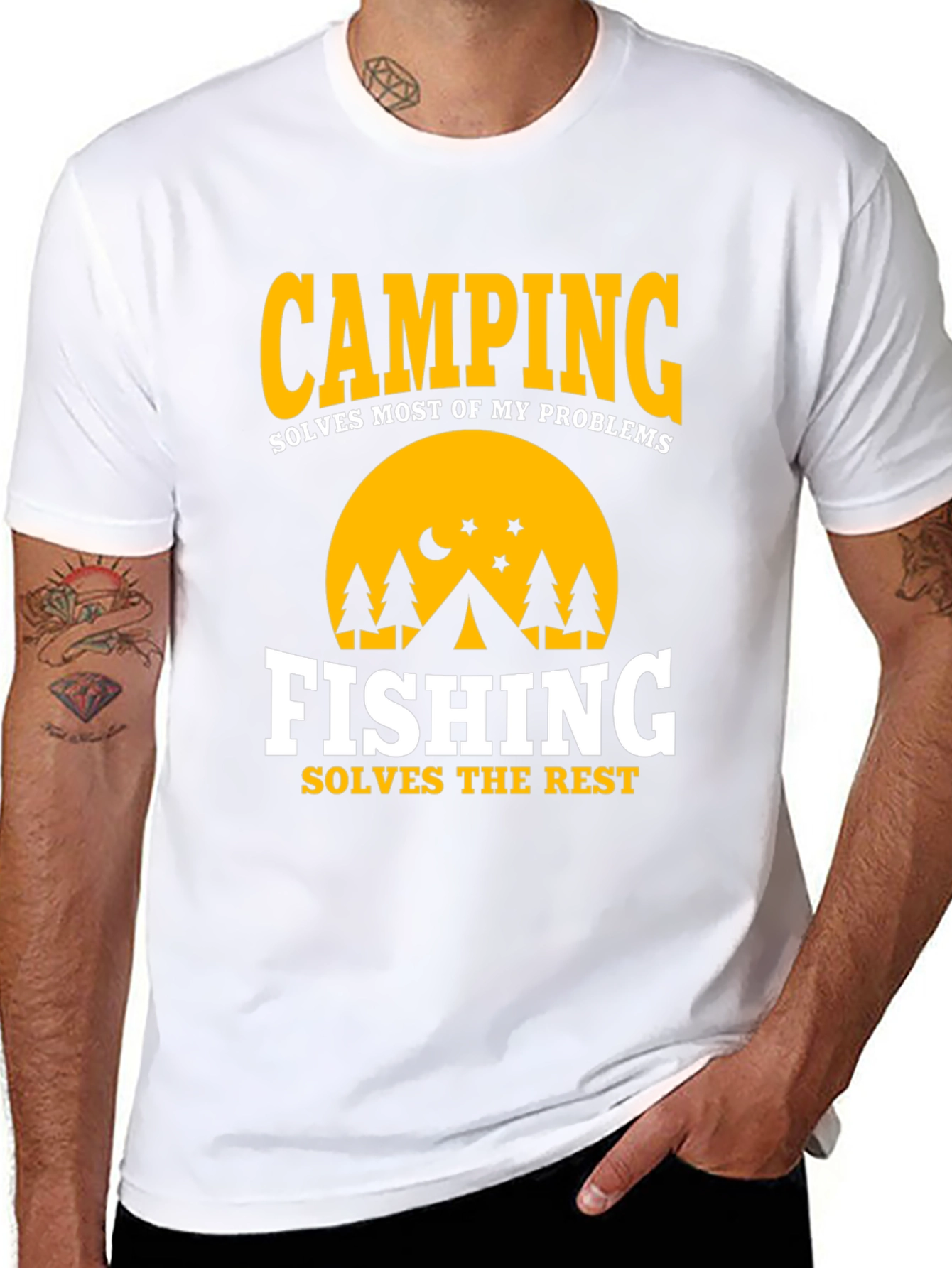Camping & Fishing T-Shirt: Solves Most Problems